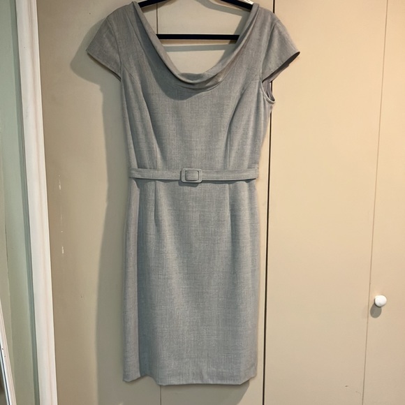 CALVIN KLEIN size 8 light grey dress - Picture 6 of 9